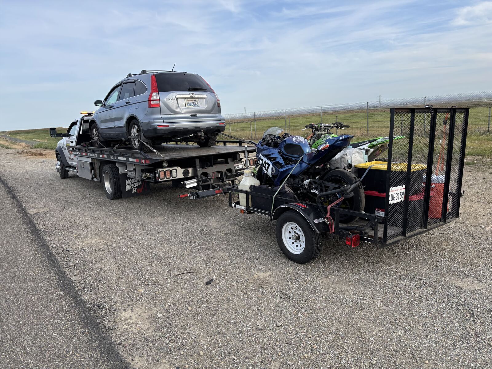 Motorcycle towing Tracy CA - multi-vehicle transport service